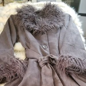 BROWN CITY CHIC SUEDE COAT